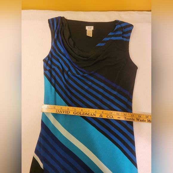 Cache Striped Drape Neckline Stretch Slinky Professional Dress sz S - Picture 5 of 8